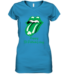Happy St. Patrick's day Rolling Stones Women's V-Neck - kambletee