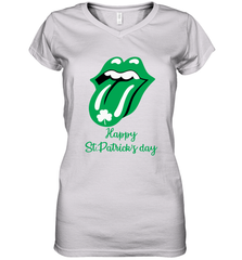 Happy St. Patrick's day Rolling Stones Women's V-Neck - kambletee