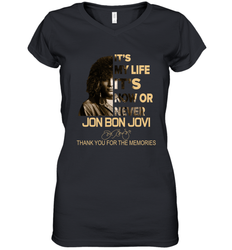 It's My Life It's Now Or Never Jon Bon Jovi Women's V-Neck - kambletee