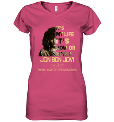It's My Life It's Now Or Never Jon Bon Jovi Women's V-Neck - kambletee