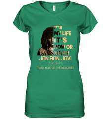 It's My Life It's Now Or Never Jon Bon Jovi Women's V-Neck - kambletee