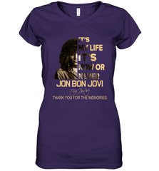 It's My Life It's Now Or Never Jon Bon Jovi Women's V-Neck - kambletee