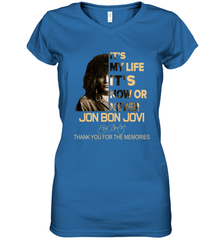 It's My Life It's Now Or Never Jon Bon Jovi Women's V-Neck - kambletee