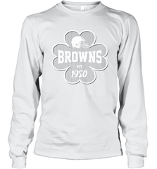 Patrick's Day Shamrock For Cleveland Browns Fans Long Sleeve T-Shirt - kambletee