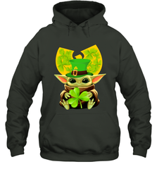Wu Tang Clan baby Yoda hug Irish clover Hoodie - kambletee