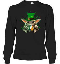 Baby Yoda Hug St Patrick's Day Long Sleeve T-Shirt - kambletee