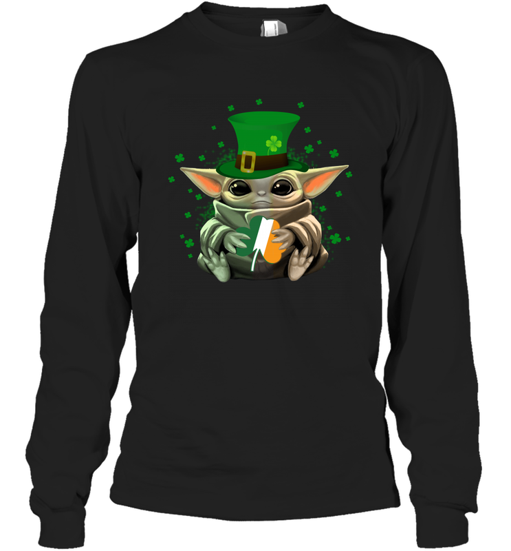 Baby Yoda Hug St Patrick's Day Long Sleeve T-Shirt - kambletee