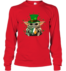 Baby Yoda Hug St Patrick's Day Long Sleeve T-Shirt - kambletee