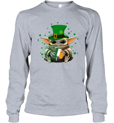 Baby Yoda Hug St Patrick's Day Long Sleeve T-Shirt - kambletee