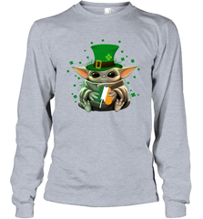 Baby Yoda Hug St Patrick's Day Long Sleeve T-Shirt - kambletee