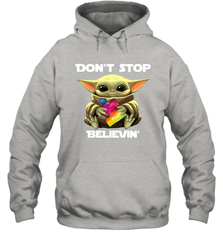 Baby Yoda Autism Awareness dont stop believin Hoodie - kambletee