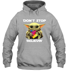 Baby Yoda Autism Awareness dont stop believin Hoodie - kambletee