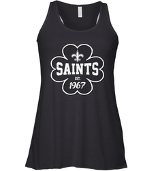 Patrick's Day Shamrock For New Orleans Saints Fans Racerback Tank - kambletee