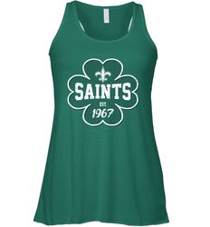 Patrick's Day Shamrock For New Orleans Saints Fans Racerback Tank - kambletee