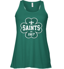 Patrick's Day Shamrock For New Orleans Saints Fans Racerback Tank - kambletee
