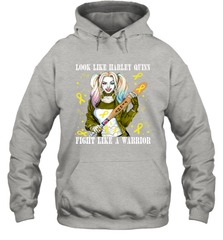 Harley Quinn Fight Like A Warrior Bone Cancer Awareness Hoodie - kambletee