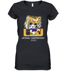 LSU Tigers Mickey Mouse National Championship 2020 Women's V-Neck - kambletee