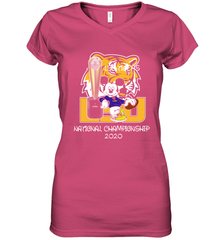 LSU Tigers Mickey Mouse National Championship 2020 Women's V-Neck - kambletee