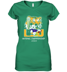 LSU Tigers Mickey Mouse National Championship 2020 Women's V-Neck - kambletee