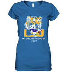 LSU Tigers Mickey Mouse National Championship 2020 Women's V-Neck - kambletee