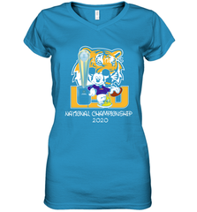 LSU Tigers Mickey Mouse National Championship 2020 Women's V-Neck - kambletee