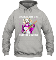 Harley Quinn Fight Like A Warrior Cancers Awareness Hoodie - kambletee