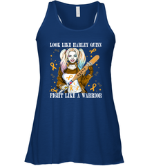 Harley Quinn Fight Like A Warrior Appendix Cancer Awareness Racerback Tank - kambletee